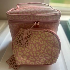 Manna Kadar Pink and Cream Cosmetic Bag